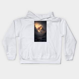 Digital Art - Annapurna mountain range during golden hour Kids Hoodie